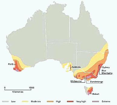 Bushfire risk map.